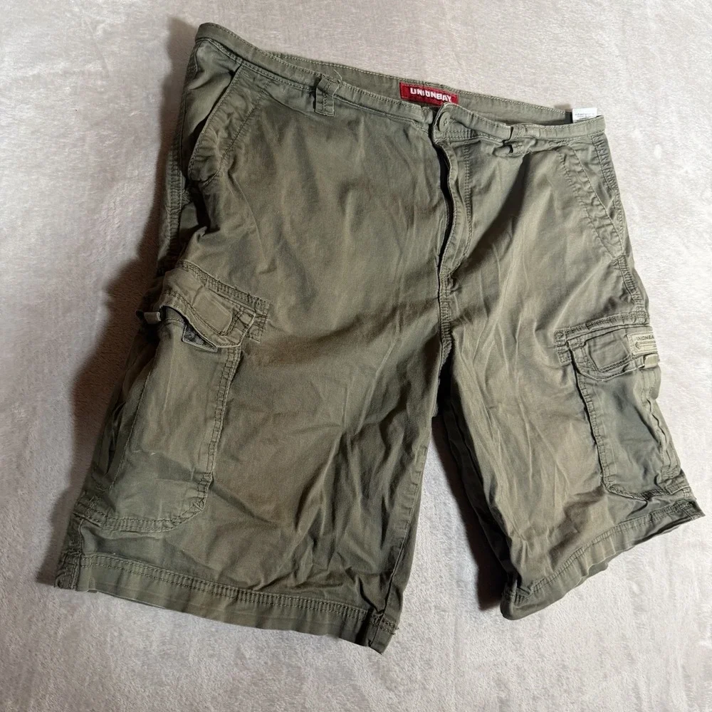 Unionbay Cargo Shorts Mens Size 38 Grey Stretch Cotton Casual Utility Pockets